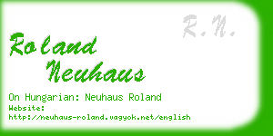 roland neuhaus business card